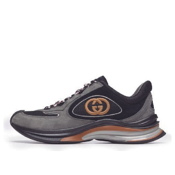 

Кроссовки run suede sneakers 'black grey suede' Gucci, черный