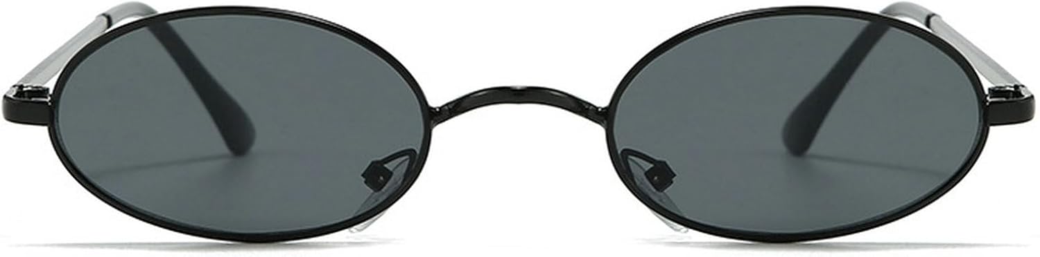 

Винтажные овальные солнцезащитные очки для женщин, черные солнцезащитные очки для мужчин, модные солнцезащитные очки в стиле 90-х, металл-панк, защита от ультрафиолета UV400 mincl, Black