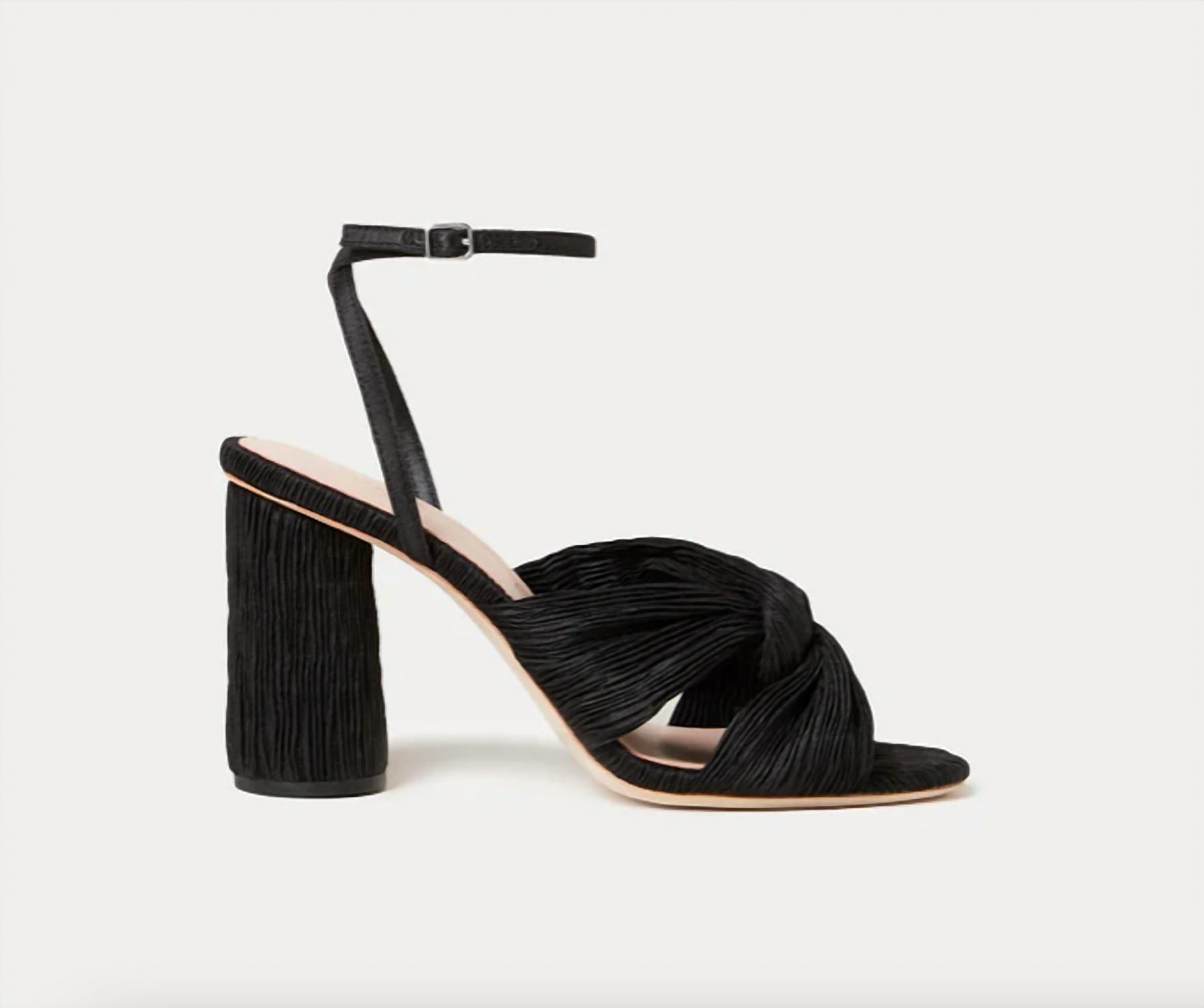 Женские босоножки Reed на плиссированном каблуке Twist черного цвета Loeffler Randall — фото 2