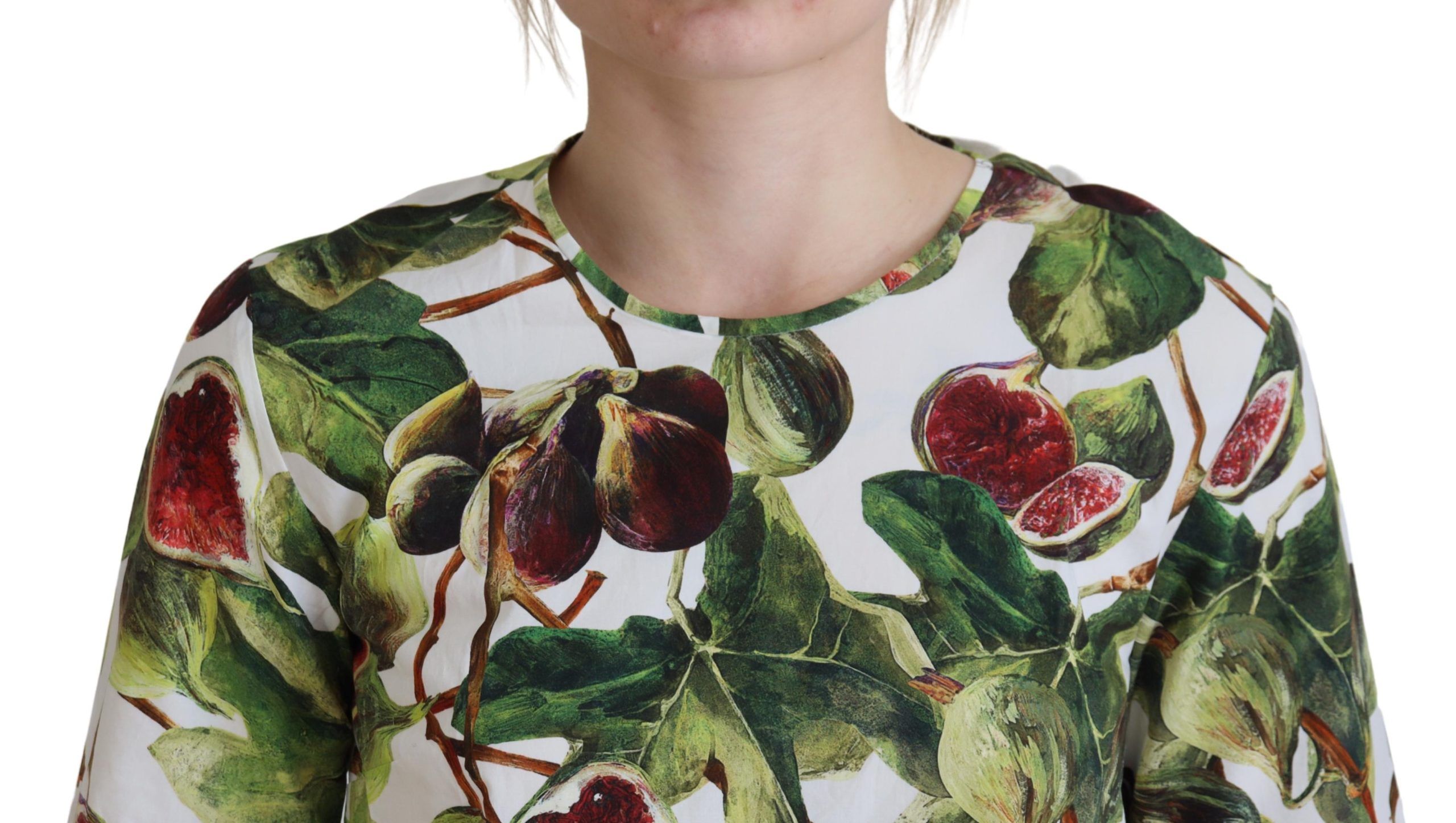 Шикарный разноцветный хлопковый топ с рисунком инжира Dolce & Gabbana — фото 3