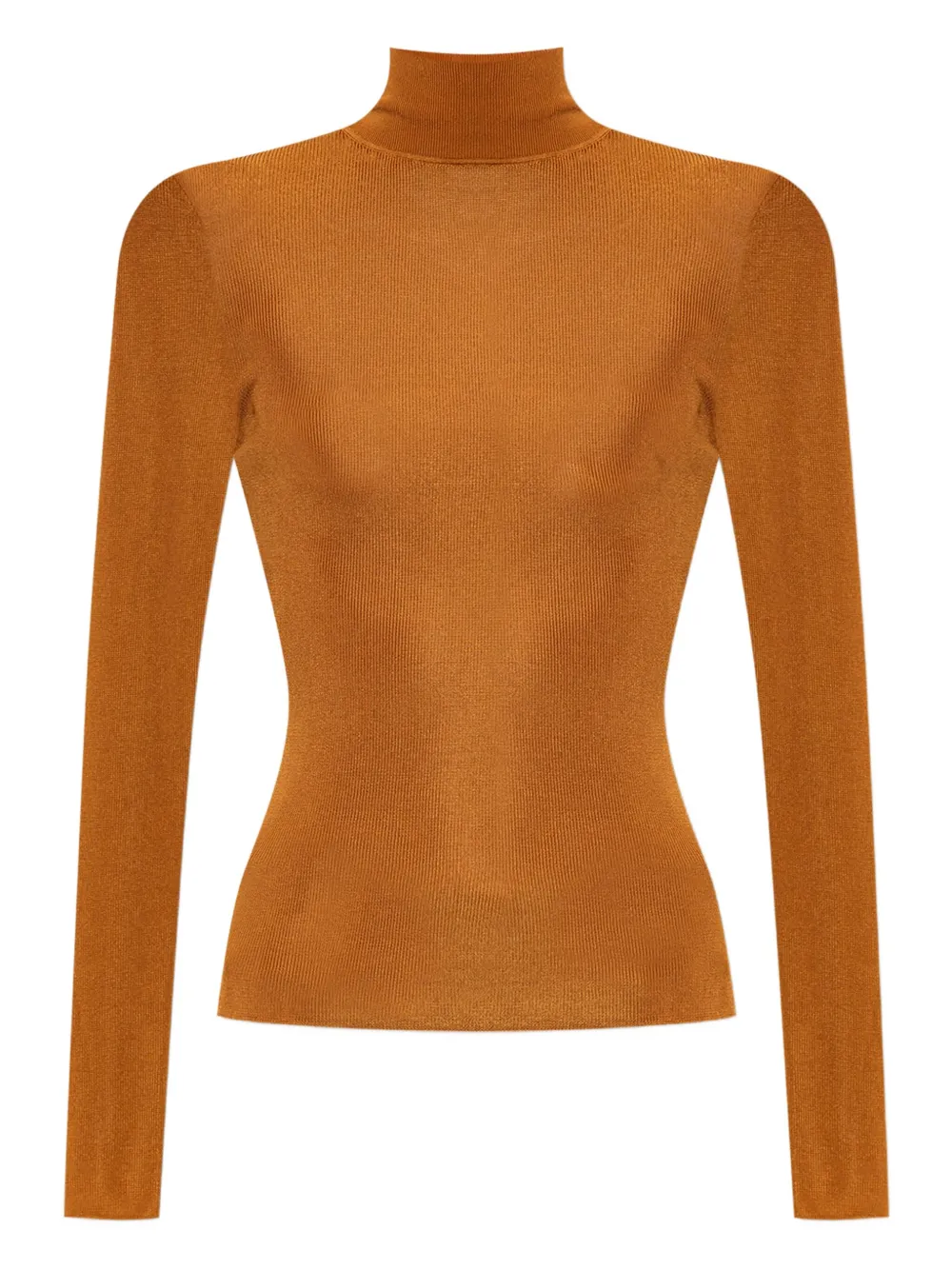 

Топ в рубчик с высоким воротником Self-Portrait, оранжевый