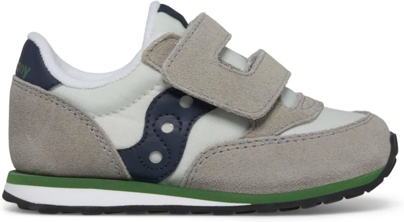 Кроссовки Saucony Unisex-Child Originals Jazz на липучке (для малышей/детей младшего возраста), серый/темно-синий/зеленый — фото 4