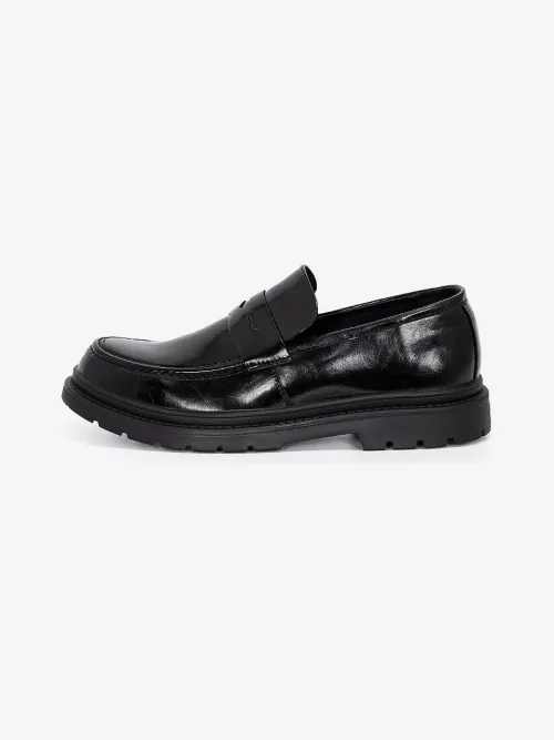 Мужские лоферы из искусственной кожи Petrified Corf Double Sole BSQT by Classy чёрные — фото 4
