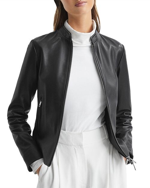 

Кожаная косуха Allie REISS, цвет Black