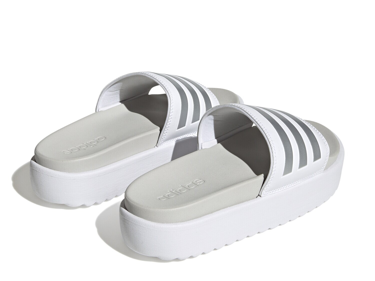 Сандалии женские Adidas Adilette на платформе, белый — фото 2