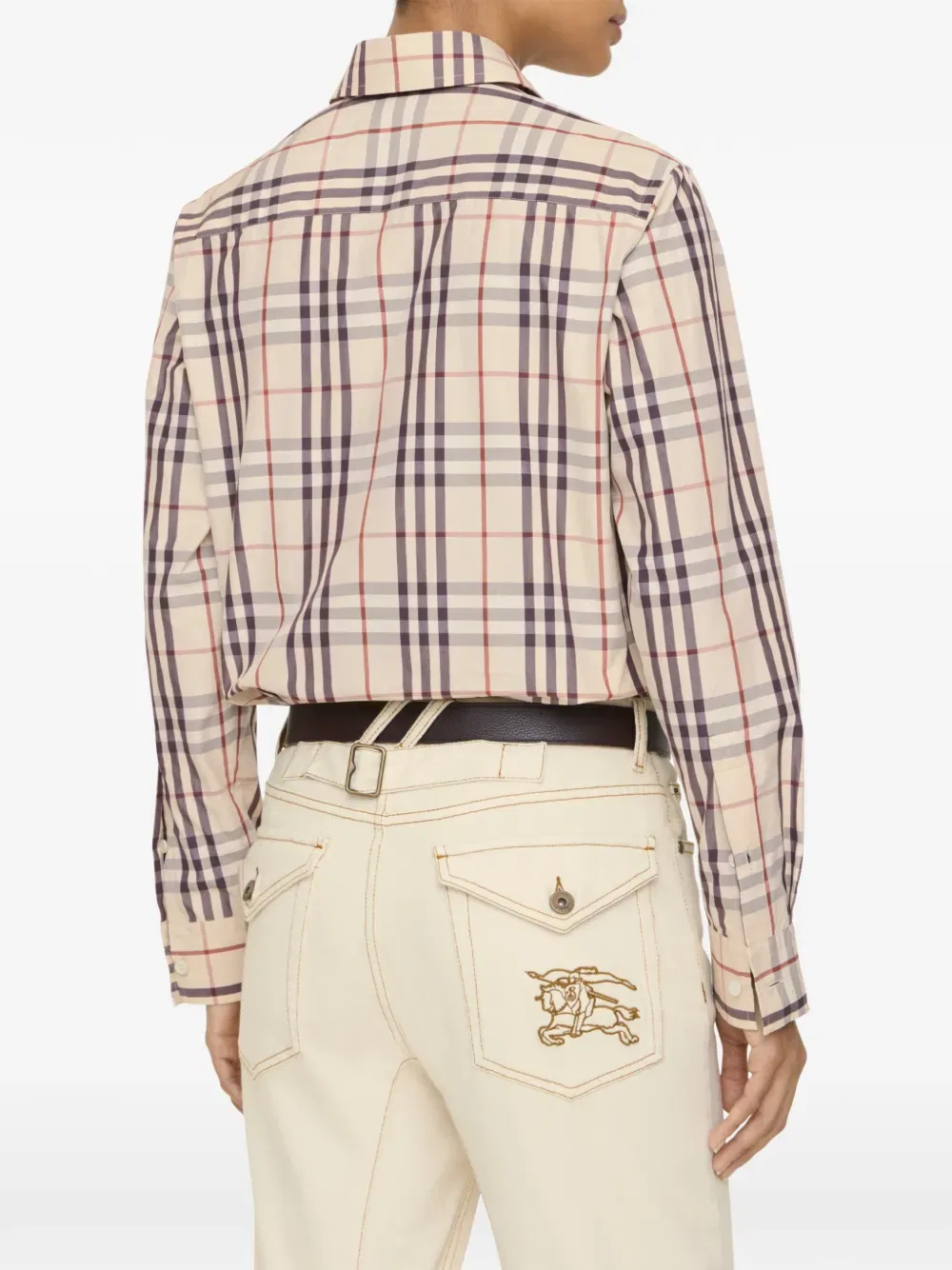 Рубашка Burberry, мужская, клетчатая, бежевый — фото 3