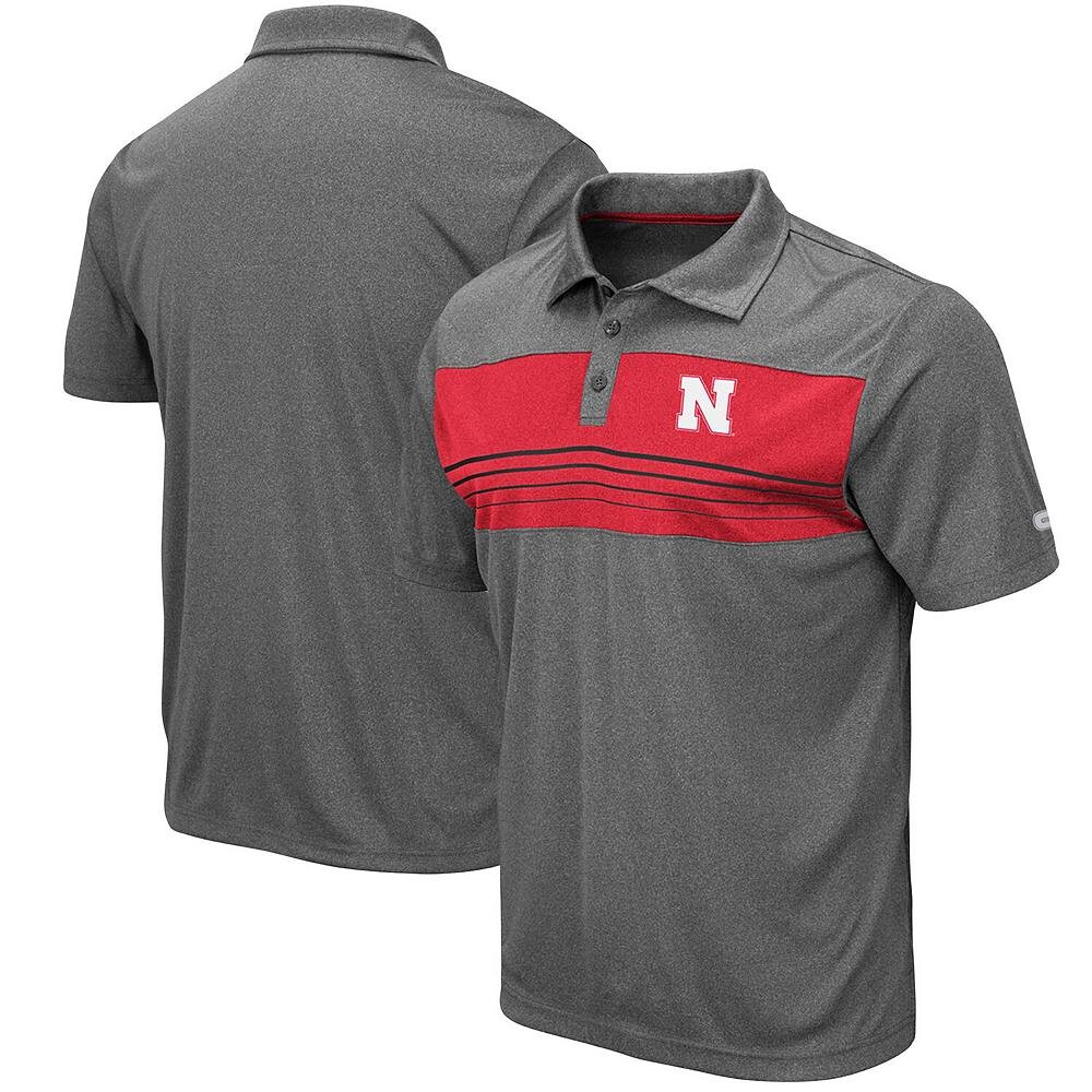 

Мужское поло Colosseum Heathered Charcoal Nebraska Huskers Smithers, цвет Neb Charco