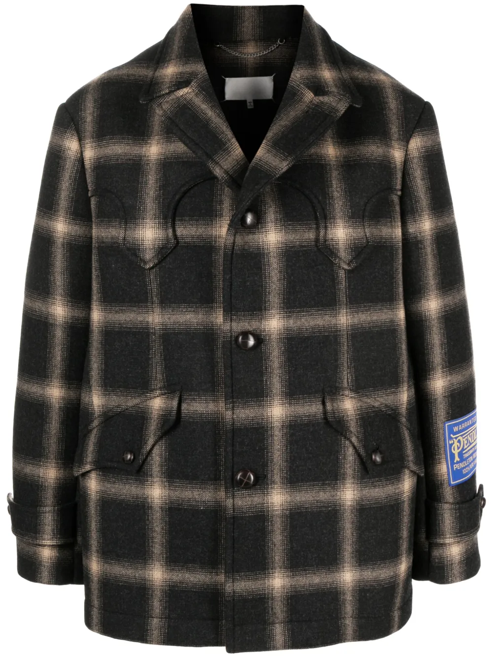 

Шерстяное клетчатое пальто из коллаборации с Pendleton MAISON MARGIELA, коричневый