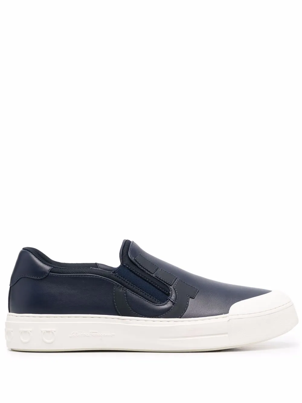 

Слипоны с декором Gancini Ferragamo, синий