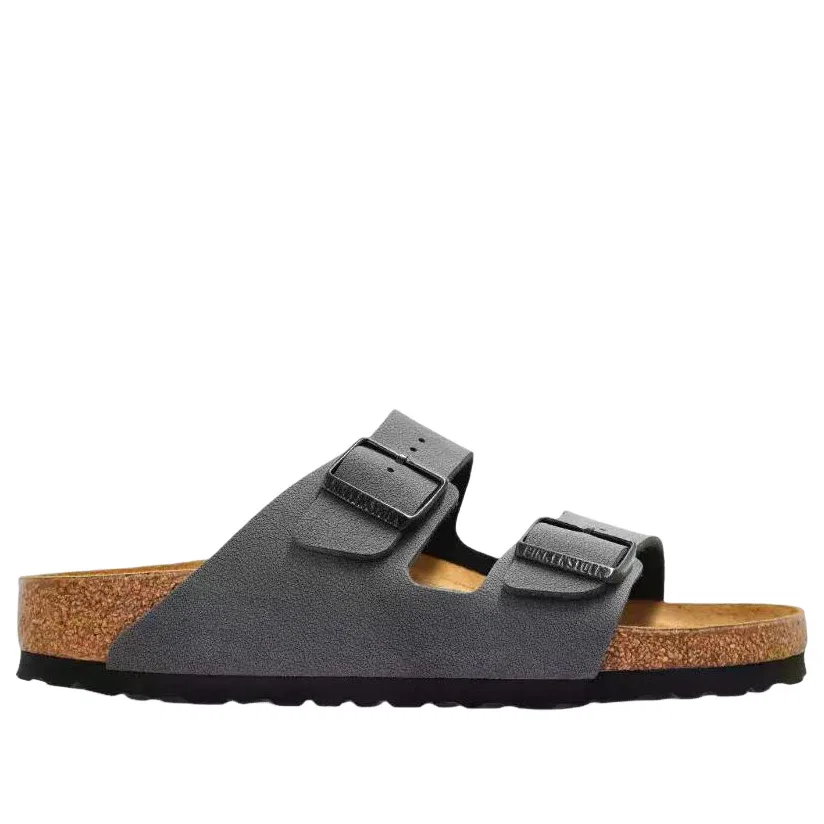 Шлепанцы Birkenstock Arizona Birkibuc 'Velvet Gray Black Buckles' 1032023, серый — фото 2