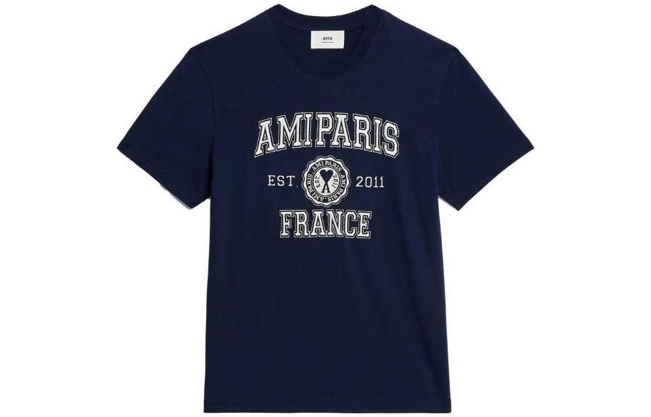 

Футболка с логотипом Ami France AMIPARIS, морской синий