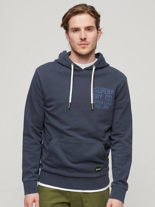 

Хлопковая толстовка с медной этикеткой Superdry, цвет French Navy