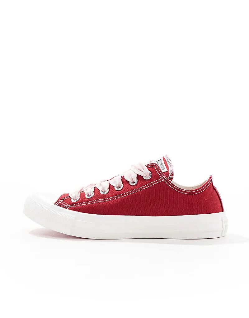 Кроссовки Chuck Taylor All Star Ox красного цвета со шнурками в клетку Converse — фото 2
