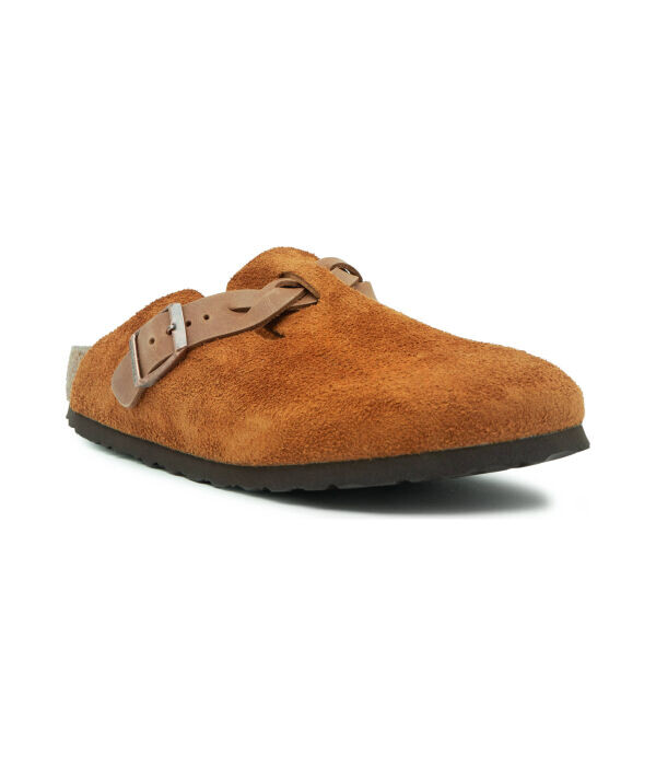 Сандалии-мюли кожаные Birkenstock Boston, коричневый