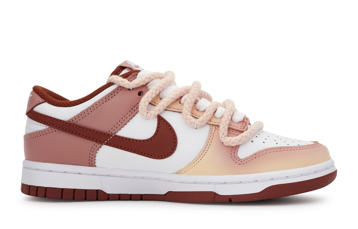 

Женские кроссовки для скейтбординга Nike Dunk, Rose pink yellow-white