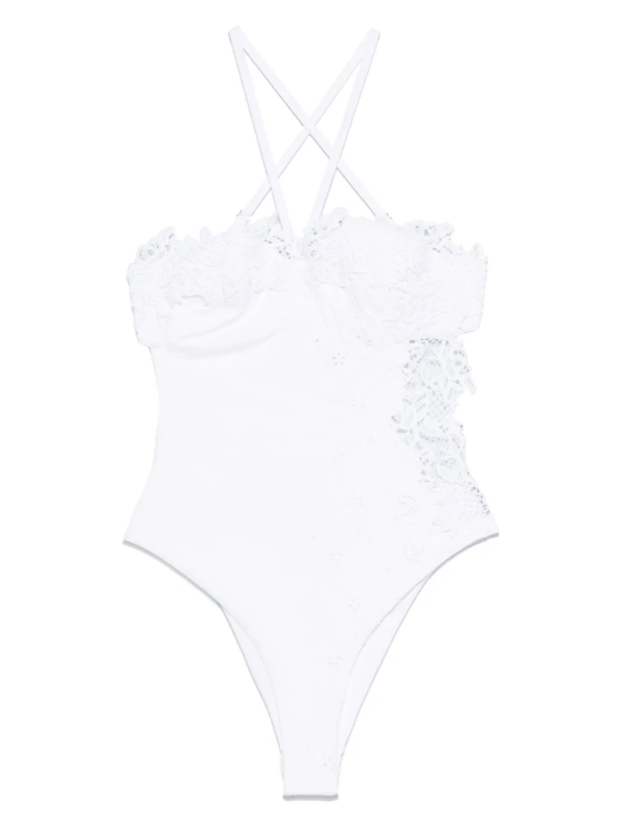 

Купальник с кружевными вставками Ermanno Scervino, белый