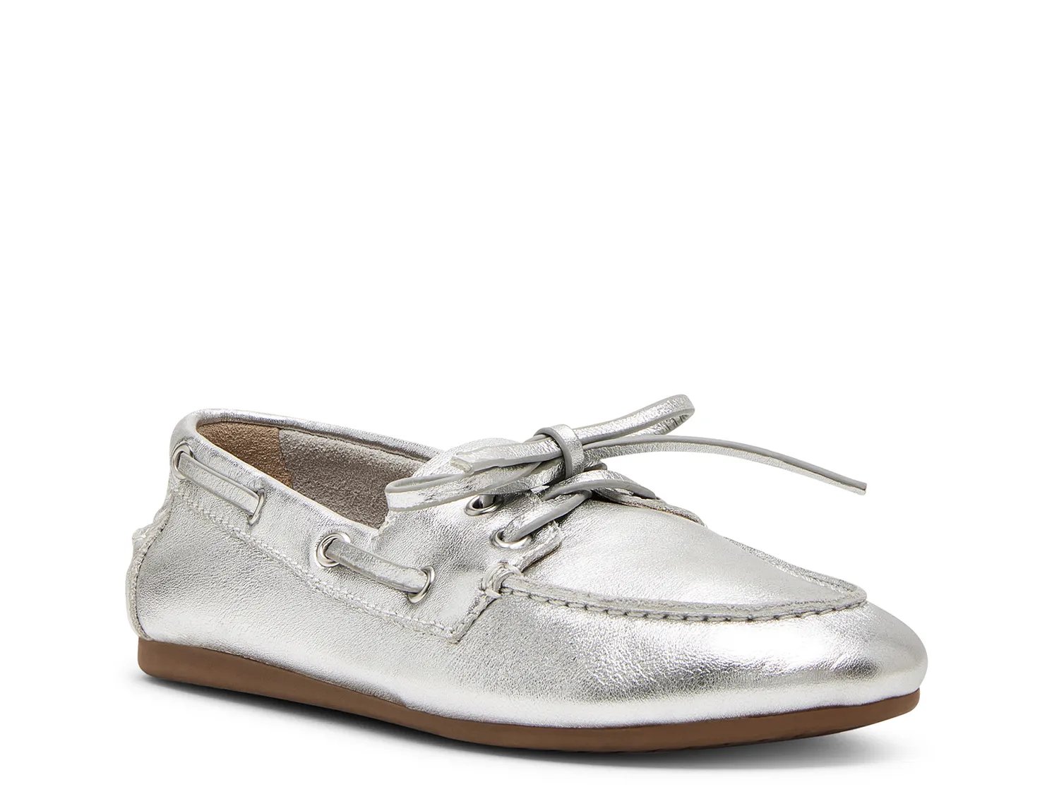Туфли-лодочки Steve Madden Sag Boat Shoe, серебристый металлик