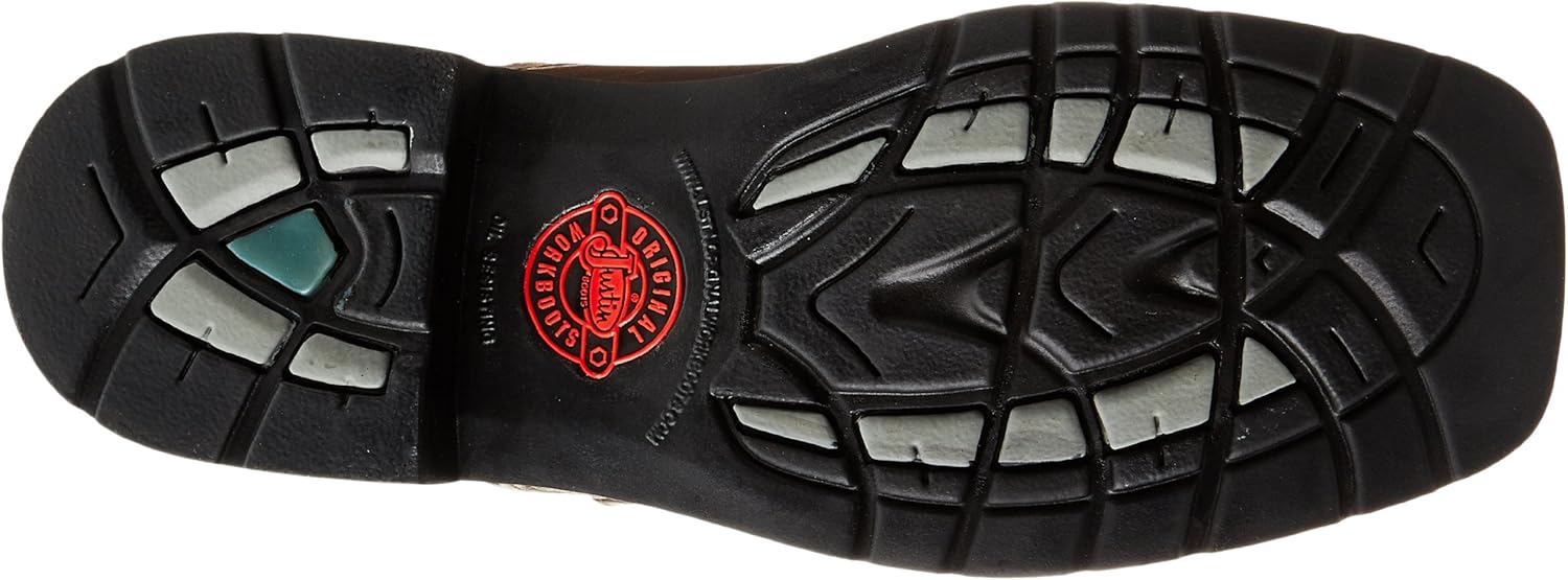 Мужские сапоги Justin Original Work Boots Stampede с квадратным носком и вставкой Pull-On, темно-коричневый — фото 4