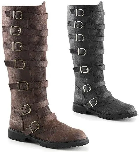 

Модные мужские ботинки Мужские вестерн-ботинки Байкерские ботинки Без шнурков Средние по голени Ботинки для косплея и активного отдыха Generic, коричневый