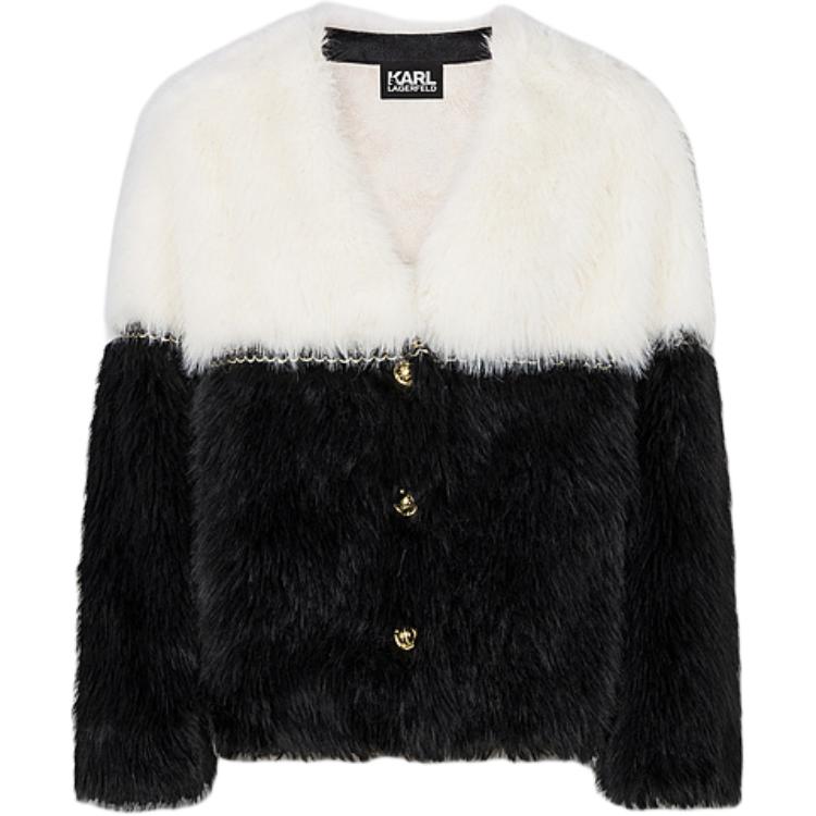 

KARL LAGERFELD / Karl Lagerfeld Jeans Женское пальто KARL LAGERFELD Velvet feel, черное, белое