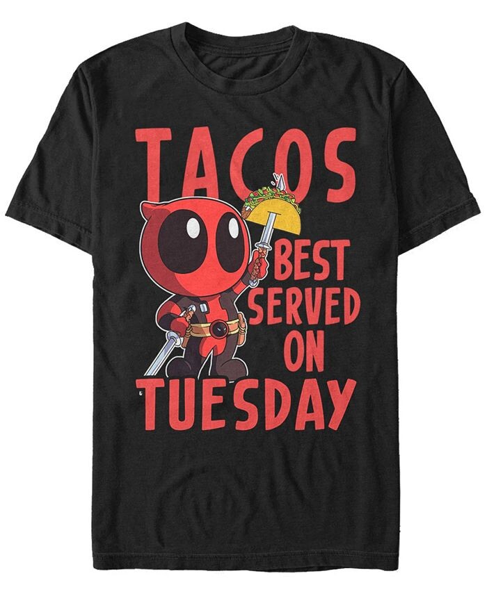 

Мужская футболка с короткими рукавами Marvel Deadpool Tacos Best On Tuesday Fifth Sun, черный