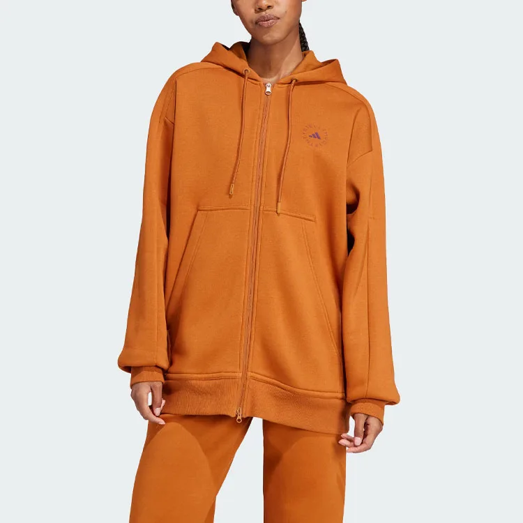 Adidas Куртка Stella McCartney с капюшоном, коричнево-желтая — фото 4