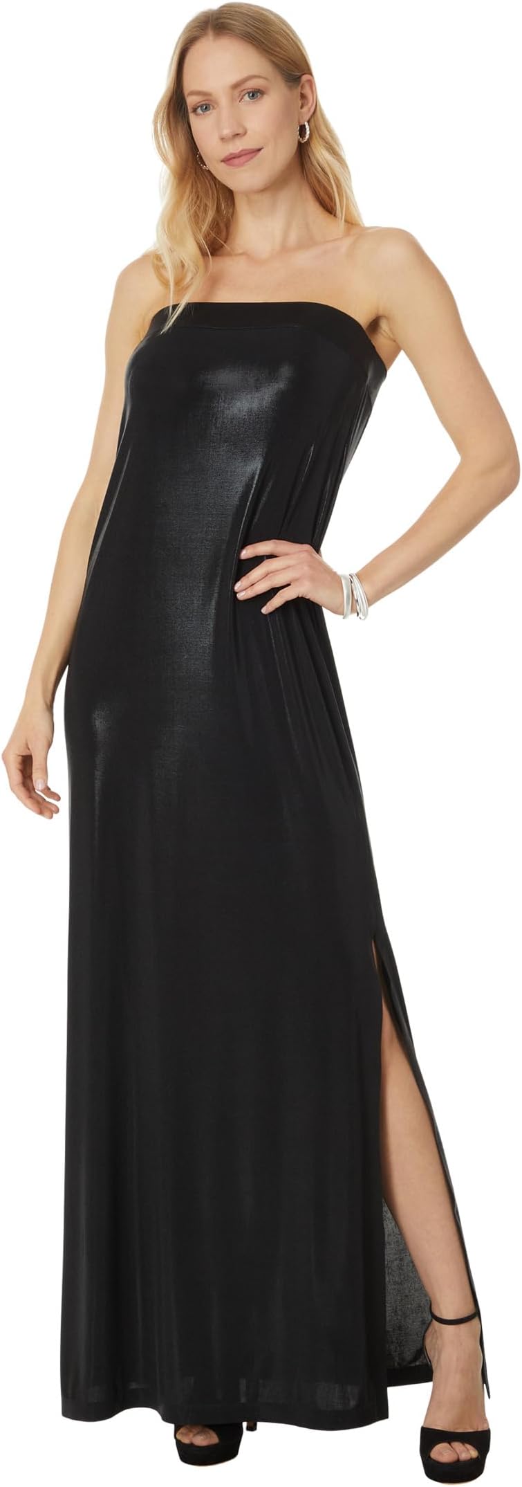 

Платье Norma Kamali Strapless Tailored Side Slit Gown, цвет Black 1