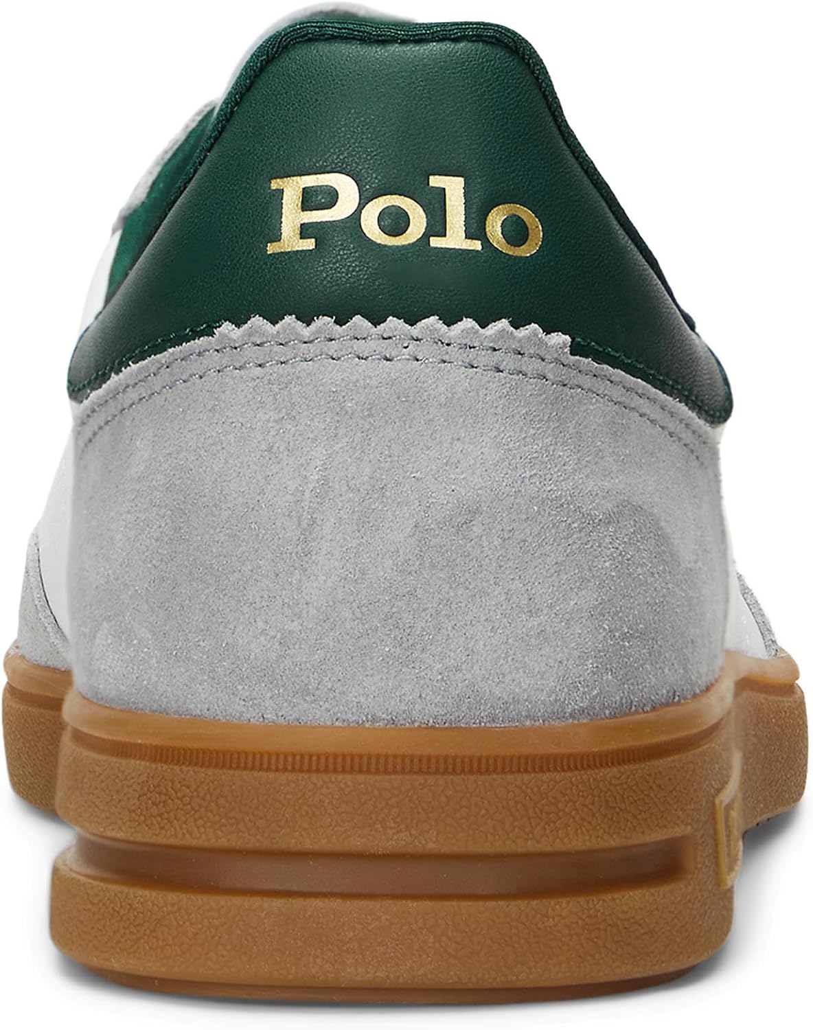 Polo Ralph Lauren мужские кожано-замшевые кроссовки Bedford, Soft Grey/Forest — фото 3