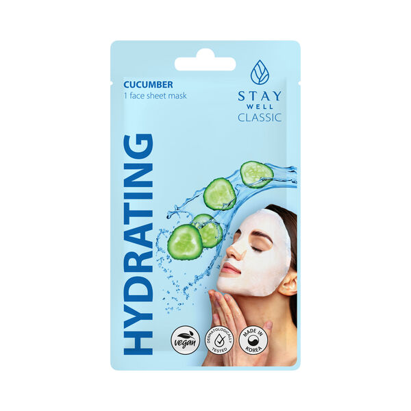 

Успокаивающая маска для лица с экстрактом огурца, 22 г Stay Well Hydrating