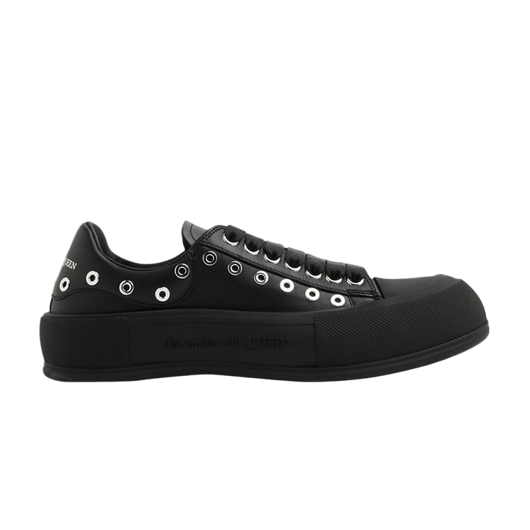 

Кроссовки Alexander McQueen Deck Plimsoll 'Black Eyelets', черный