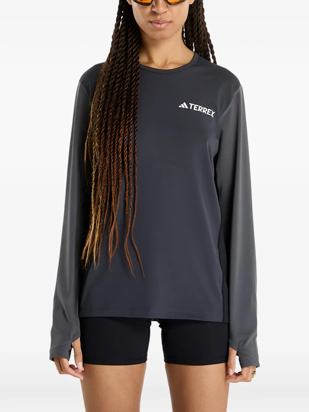 

Термосвитер с отверстиями для больших пальцев Adidas, серый