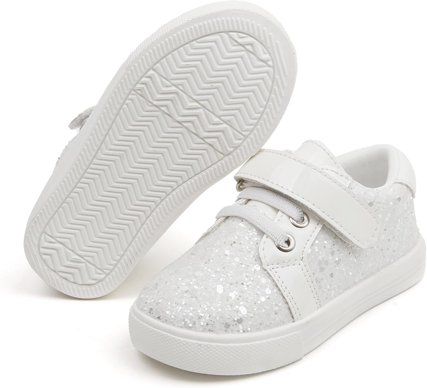 

Кроссовки для малышей и маленьких девочек Felix Flora, спортивные сникерсы, принцесса, повседневные блестящие туфли Felix & Flora, белый