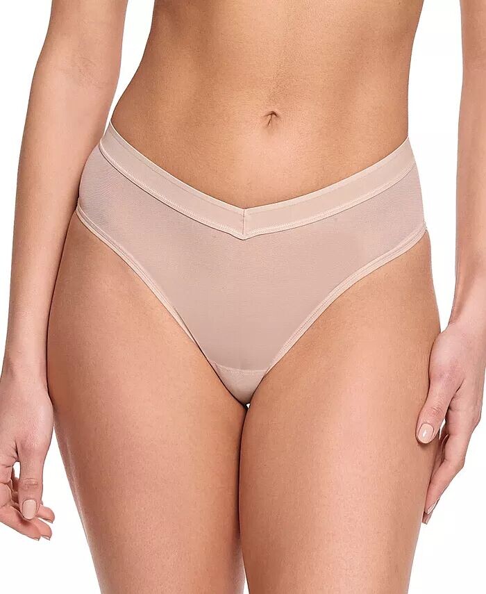 

Женские сетчатые стринги с высоким вырезом Hanky Panky, коричневый/бежевый