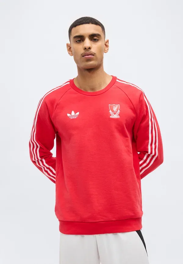 Толстовка Liverpool FC Crew Club Wear Adidas Originals, чистый рубин