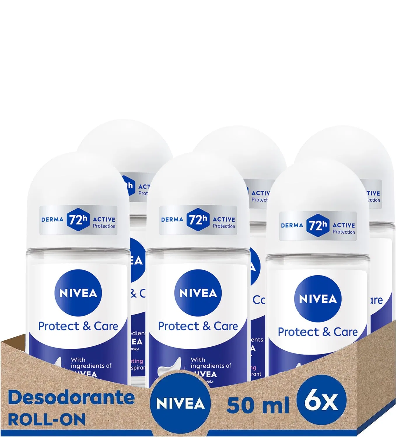Шариковый дезодорант-антиперспирант NIVEA Protects and nourishes, 6 x 50 мл Nivea