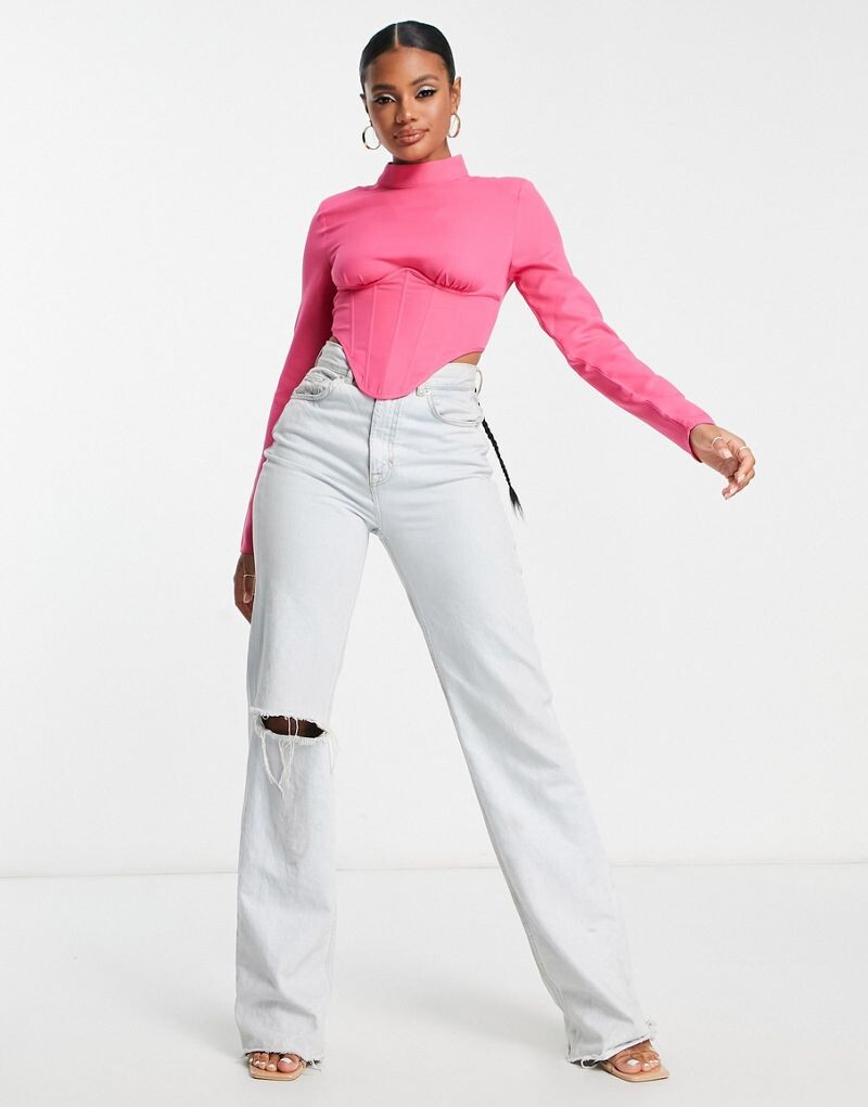 

Розовый корсет с высоким воротником Simmi Simmi Clothing