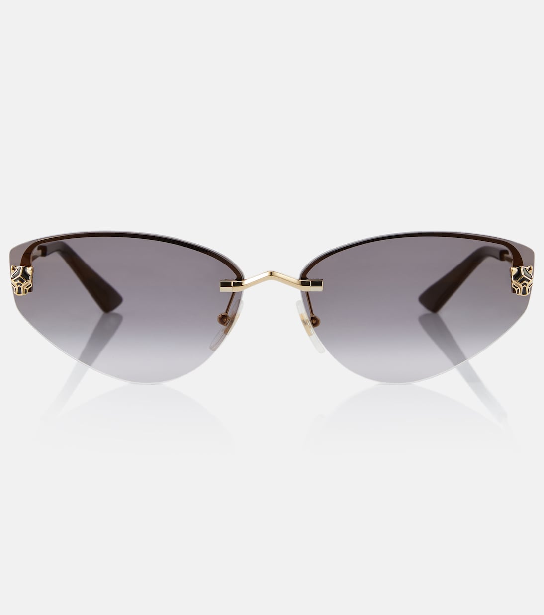 

Кошачий глаз солнцезащитные очки Cartier Eyewear Collection, Gold-Gold-Grey