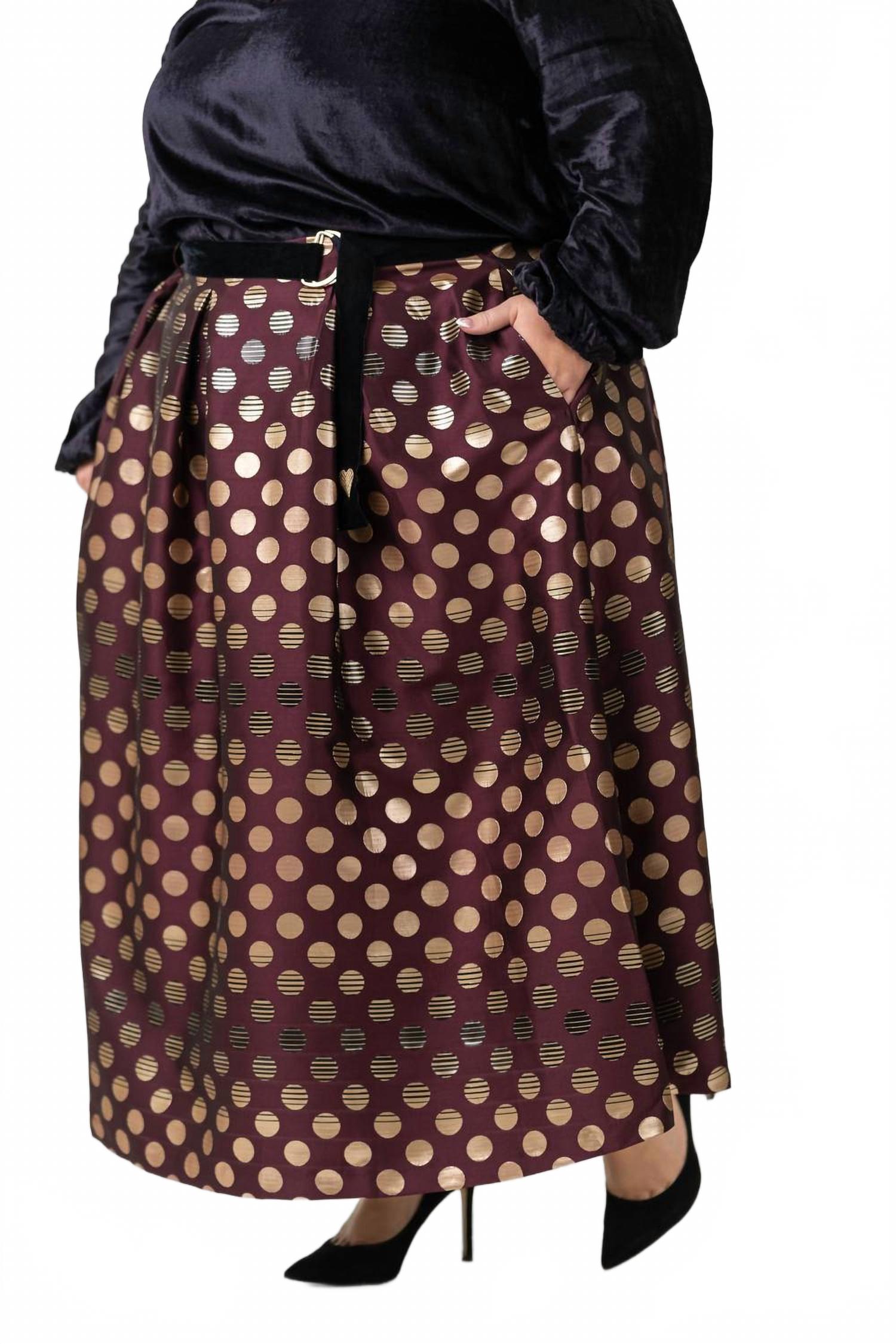 

Зельда макси-юбка плюс в бордовом EMILY LOVELOCK