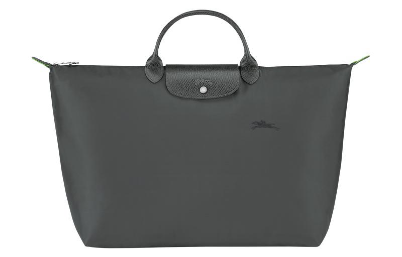 

Le Pliage Green Canvas With Leather Trim Сумка из холста Дорожная сумка Женская сумка Большой размер Графитовый серый LONGCHAMP