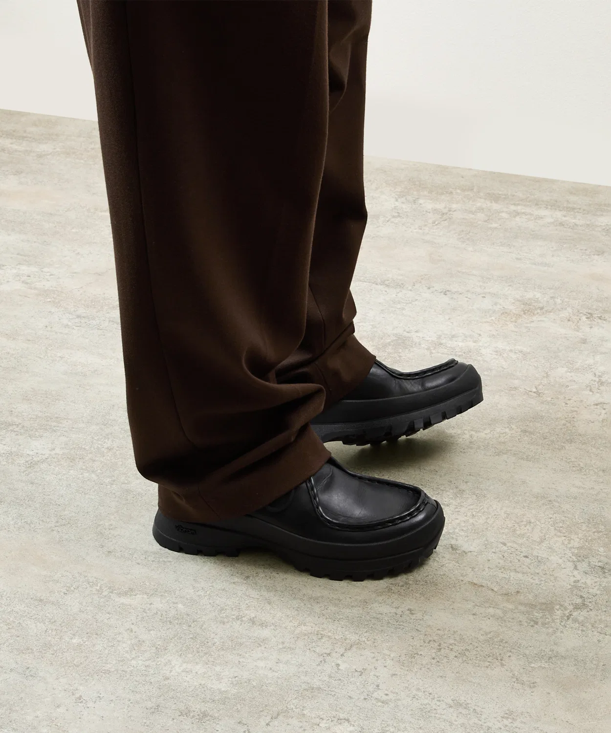 Тирольские туфли PADRONE с подошвой Vibram, стеар-кожа, черный — фото 3