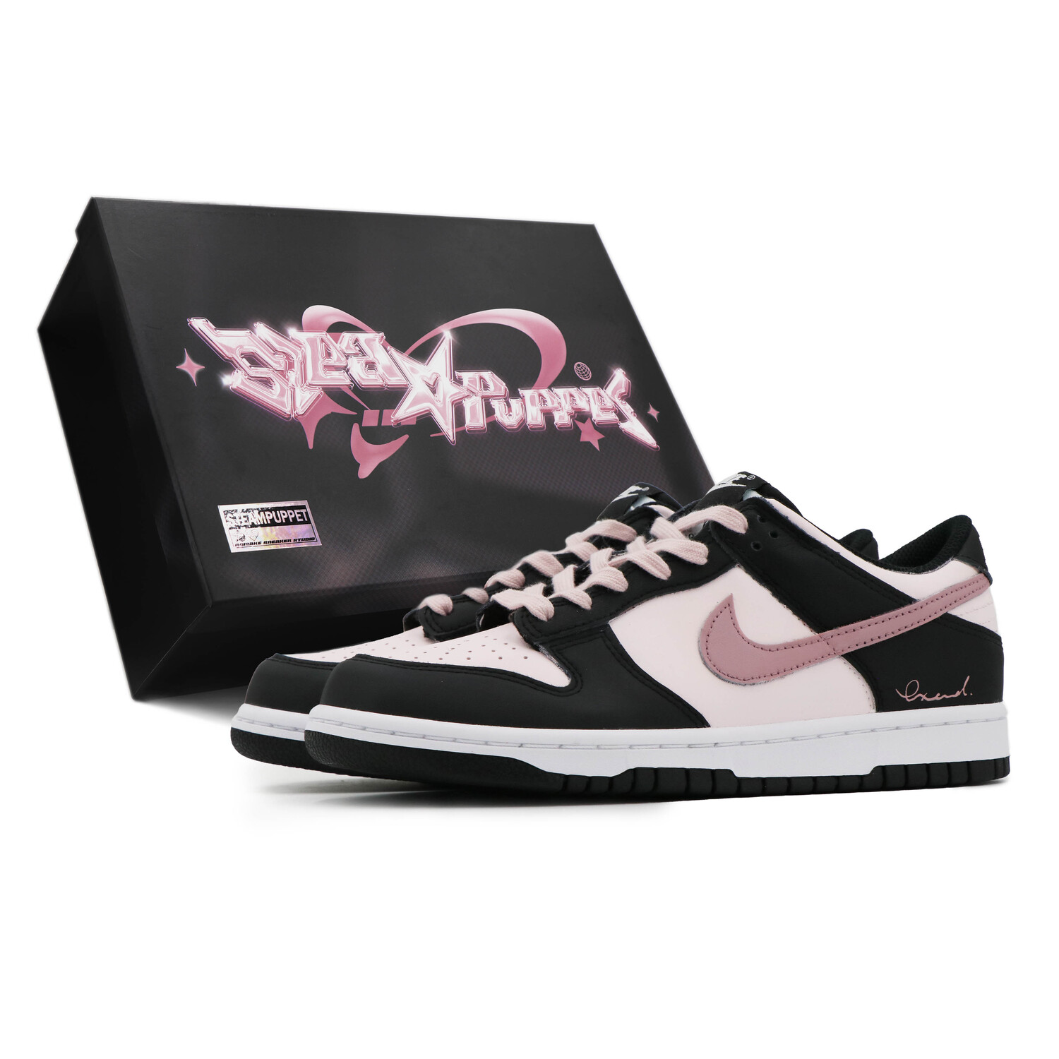 

Кроссовки для скейтбординга Dunk женские с низким верхом, черный/розовый Nike