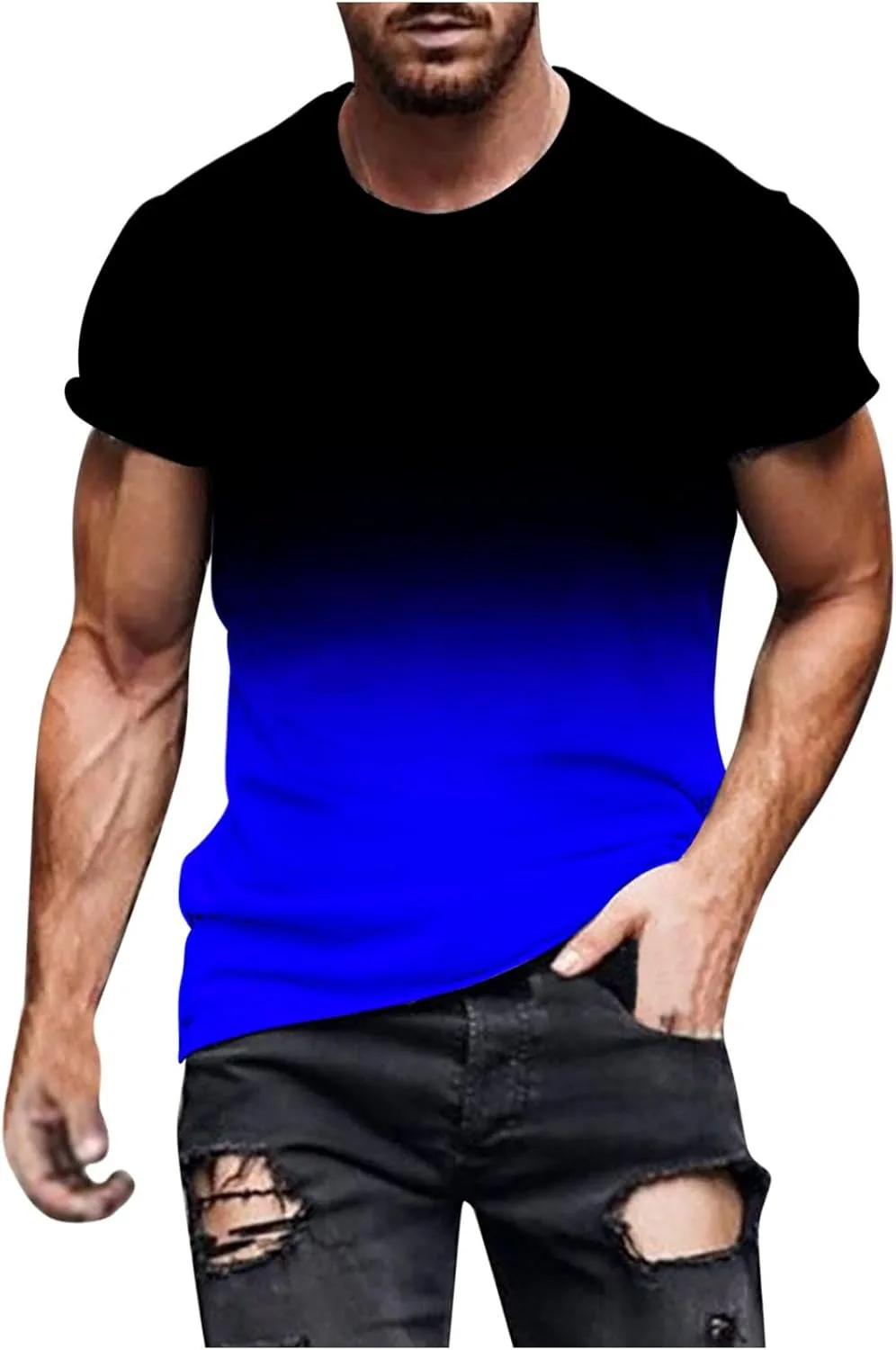 

Мужская футболка с коротким рукавом Performance Top Muscle Fit Ombre Quick Dry Xiaojmake