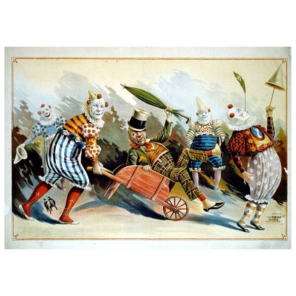 

Картина на холсте LegendArte Five Circus Clowns, многоцветный