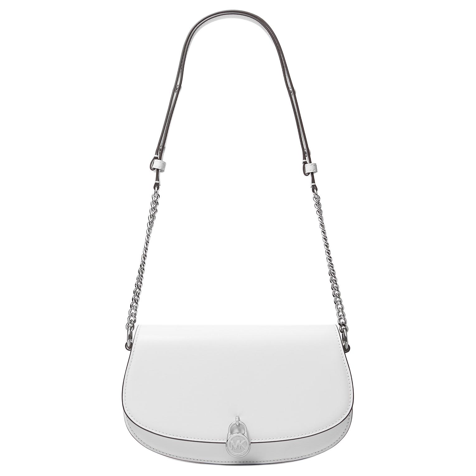 

MICHAEL KORS Кожаная сумка-мессенджер Mila, средняя женская наплечная сумка white