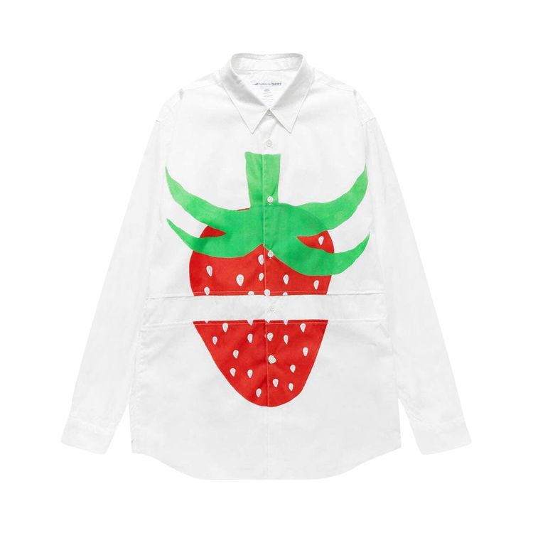 

Рубашка Comme des Garçons SHIRT x Brett Westfall Split Strawberry Long-Sleeve Shirt White, белый