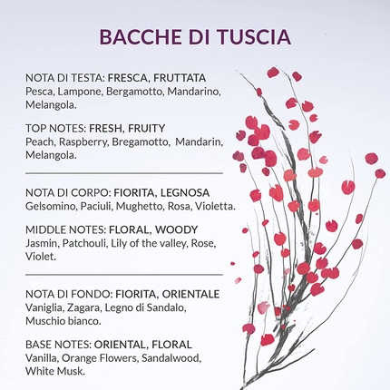 Бодрящий душ и ванна Tuscia Berries 250 мл Erbario Toscano — фото 2