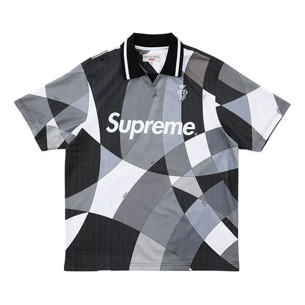 

Рубашка поло x emilio pucci soccer jersey polo 'black white grey' Supreme, черный