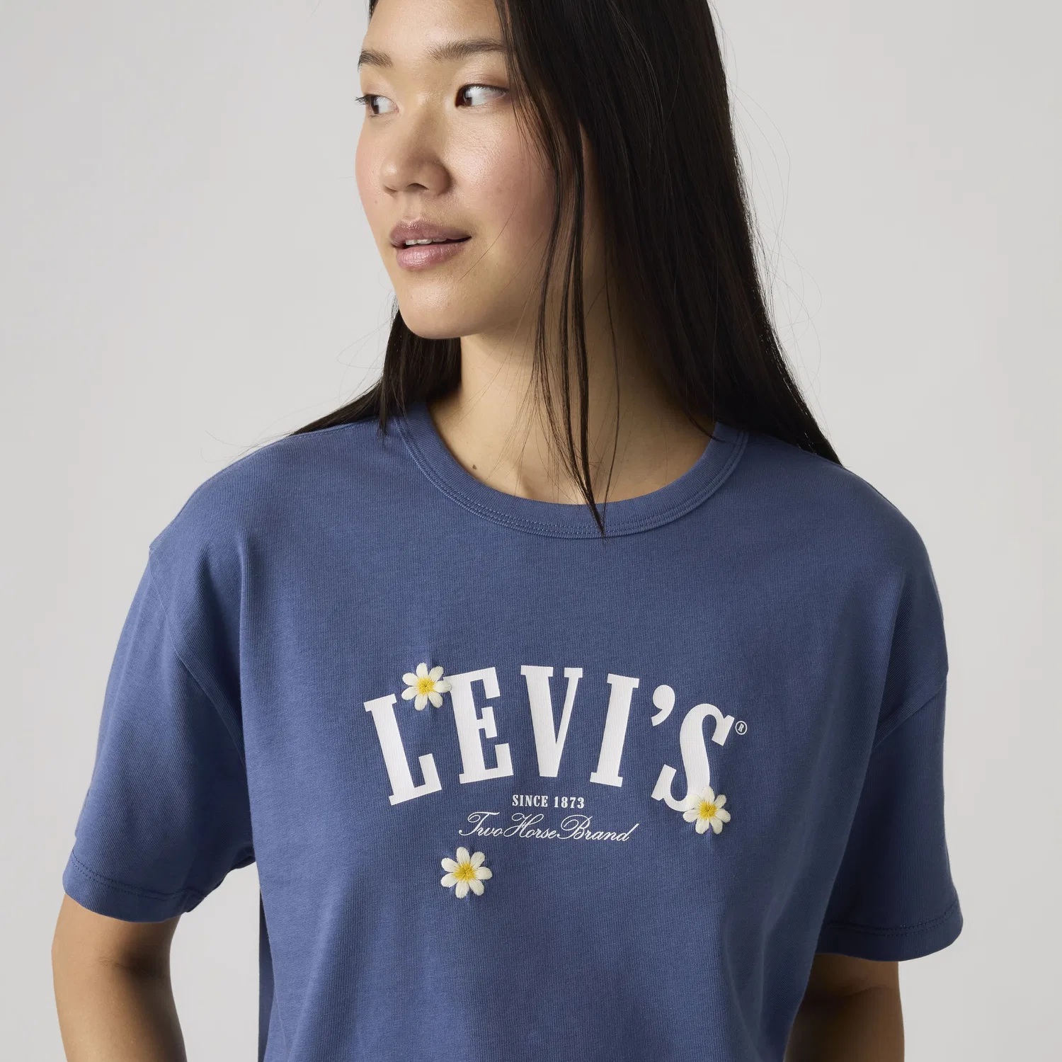 Футболка с коротким рукавом в винтажном стиле с графическим логотипом Levi's, Blue — фото 2