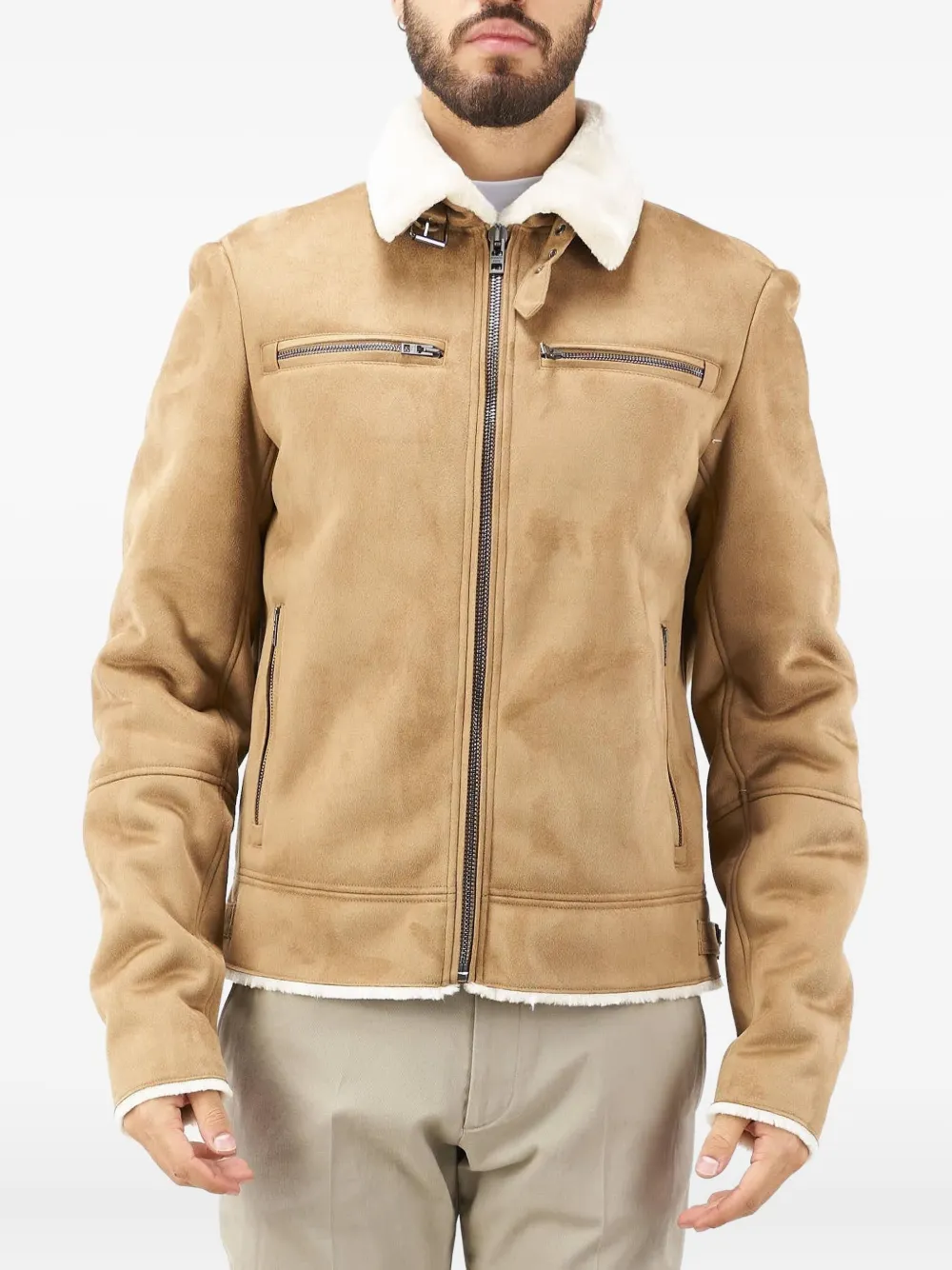 

Бомбер с отделкой на воротнике Patrizia Pepe, коричневый