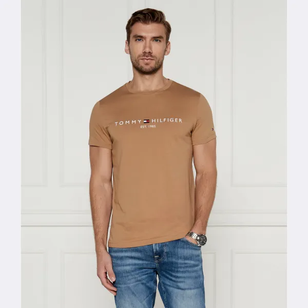 Облегающая футболка Tommy Hilfiger, коричневый — фото 2